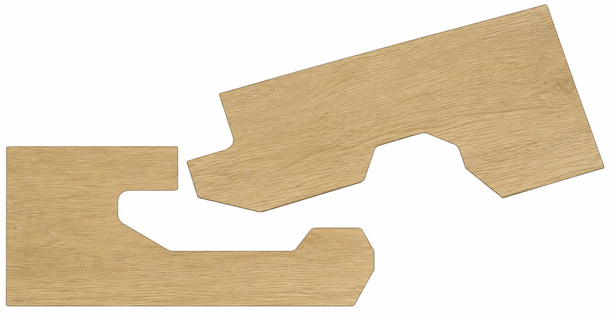 Step 1: angle the SPC plank into the previous row