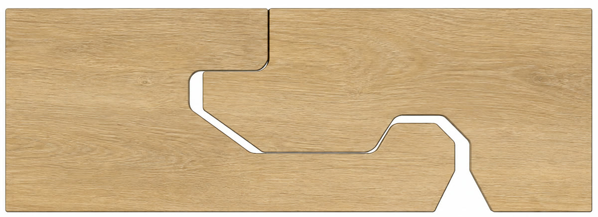 Step 3: the SPC joint clicks flat, tight and seamless